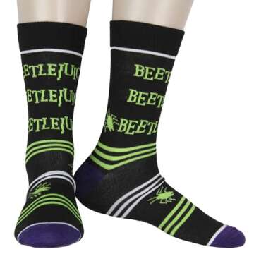 Beetlejuice Socks Adult Crew Socks 2 Pack For Women Men