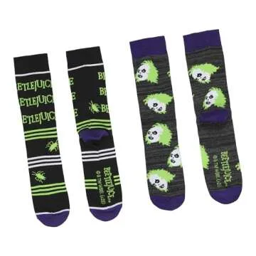 Beetlejuice Socks 2 Pack for Adults | Iconic & Fun Wear