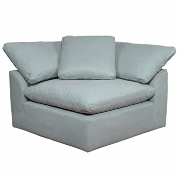 Ocean Blue Slipcovered L-Shape Sectional Sofa Comfort