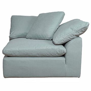 Ocean Blue Slipcovered L-Shape Sectional Sofa Comfort