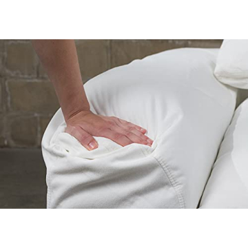 Ocean Blue Slipcovered L-Shape Sectional Sofa Comfort