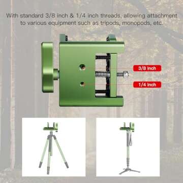 Manbily Shooting Saddle Clamp Rest Head for Shooting Stick Tripod Hunting-Green (U-2)