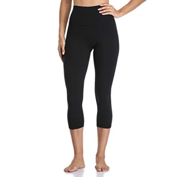 YUNOGA Women's High Waist Tummy Control Yoga Capri Leggings