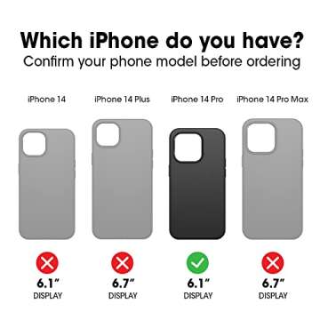 OtterBox iPhone 14 Pro (ONLY) Symmetry Series+ Case - Black, Ultra-Sleek, Snaps to MagSafe, Raised E...