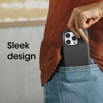 OtterBox iPhone 14 Pro (ONLY) Symmetry Series+ Case - Black, Ultra-Sleek, Snaps to MagSafe, Raised Edges Protect Camera & Screen