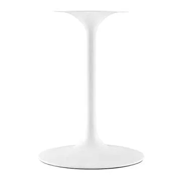 Modway Lippa 48 Inch Mid Century Dining Table in White