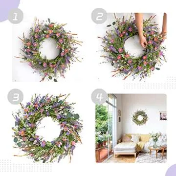 Elegant Egolot Spring Wild Flower Wreath for Your Home