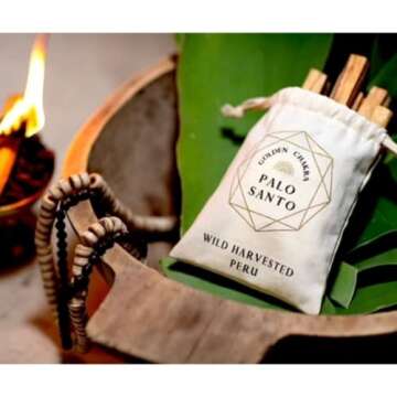 Golden Chakra Palo Santo Sticks - (100 Grams) | Premium Palo Santo | Wild Harvested | High Resin Woo...