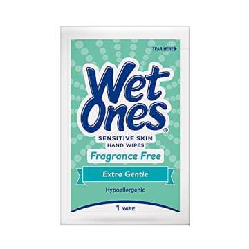 Wet Ones Singles Sensitive Skin Individually Wrapped Hand Moist Wipes -24ct (pack of 3)
