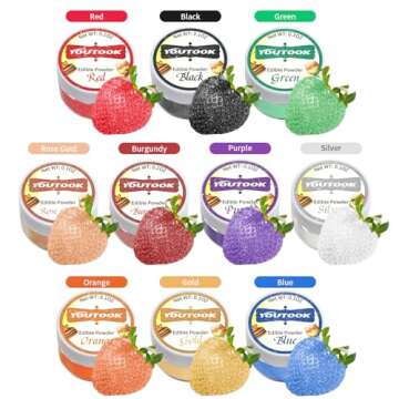 Edible Glitter for Cocktails 10 Colors Luster Dust Edible for Drinks, Food Grade Dusting Powder for ...
