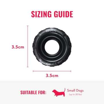 KONG Extreme Tires - KONG's Most Durable Natural Rubber Chew & Fetch Toy - Treat Dispenser Dog Tire Toy - Pet Supplies for Outdoor & Indoor Play - For Small Dogs
