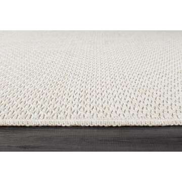 LuuL Home Easy Jute Rugs 9x12 White Color Living Room Indoor Outdoor Area Rug for Farmhouse Patio and Kitchen Rug High Traffic Washable Easy to Clean Solid Boho Woven Design Outside Carpet (9 x 12)