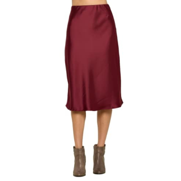 Versatile Satin Midi Skirt for Elegant Casual Wear