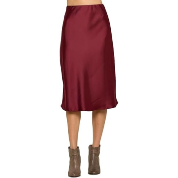 Versatile Satin Midi Skirt for Elegant Casual Wear
