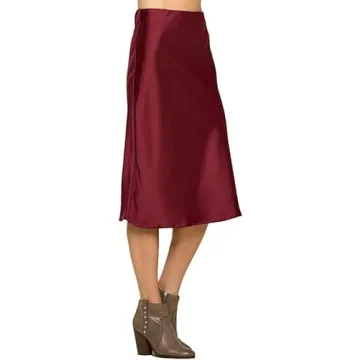 Versatile Satin Midi Skirt for Elegant Casual Wear