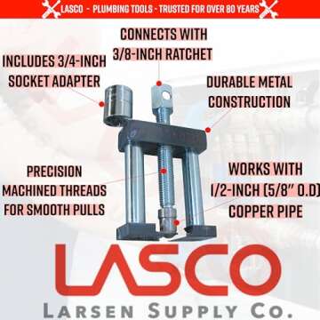 LASCO 13-2708 Compression Sleeve Puller - Efficient Plumbing Tool for 1/2-Inch Copper Pipe