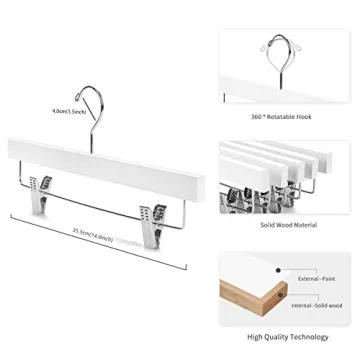 Premium Lotus Wood Pants Skirt Hangers Pack of 10