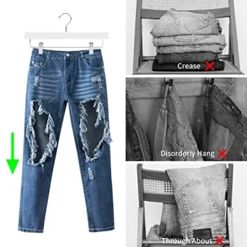 Premium Lotus Wood Pants Skirt Hangers Pack of 10