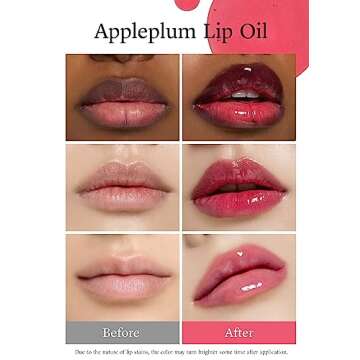 NOONI Korean Vegan Lip Oil - Appleplum | Lip Stain, Gift, Long-Lasting, Moisturizing, Plumping, Revi...