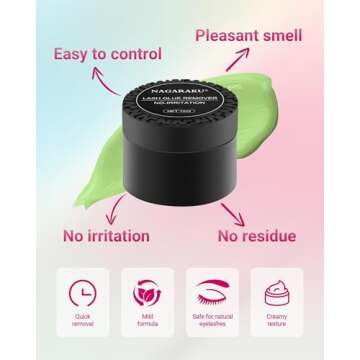 NAGARAKU Eyelash Extensions Glue Remover Cream Paste 12ml Mild No Stimulation Fruit Fragrance Adhesi...