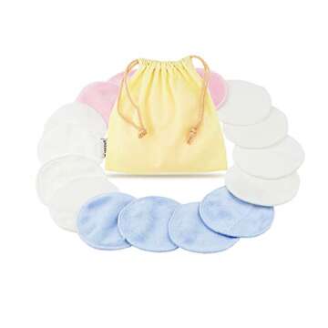 Hi Sprout Reusable Bamboo Velvet Makeup Remover Pad, Facial Pads with Laundry Bag and Storage Bag-16PCS