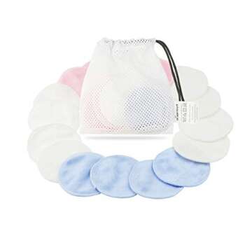 Hi Sprout Reusable Bamboo Velvet Makeup Remover Pad, Facial Pads with Laundry Bag and Storage Bag-16PCS