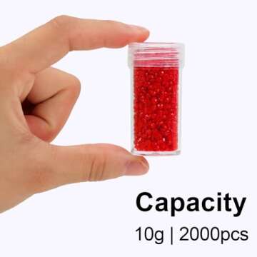 QUEFE 4-Tier Diamond Painting Storage Container, 150 Slots Portable Bead Organizer Box, Stackable Crafts Organizers for DIY Diamond Art Craft Jewelry Bead Storage