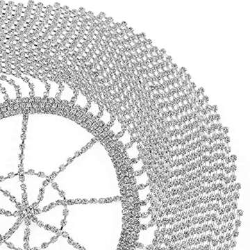 Earent Tassel Rhinestone Cap Headpiece Silver Crystal Head Chain Jewelry Roaring 1920s Belly Dance B...