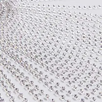 Earent Tassel Rhinestone Cap Headpiece Silver Crystal Head Chain Jewelry Roaring 1920s Belly Dance Bridal Hair Accessories for Women(A-Silver tassel)