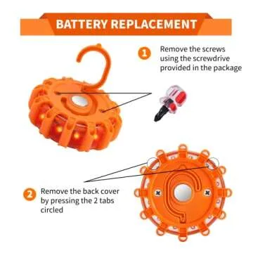 Markstor 6-Pack LED Road Flare Car Emergency Kit,Magnetic Base & Hook Road Flares Safety Light With 9 Flashing Modes,Roadside Flares Emergency Lights For Vehicles (6 Pack)