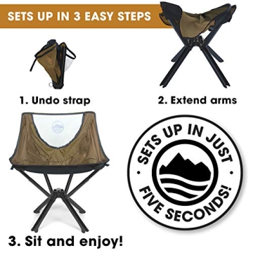 CLIQ Portable Chair - Lightweight Folding Chair for Camping - Supports 300 Lbs - Perfect for Outdoor Adventures