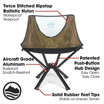 CLIQ Portable Chair - Lightweight Folding Chair for Camping - Supports 300 Lbs - Perfect for Outdoor Adventures
