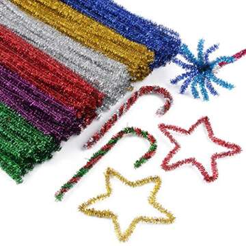 Pipe Cleaners, Pack of 1000 Pieces Jumbo Pipe Cleaners Crafting DIY Projects Pipe Cleaners Bulk 20 Colors Bundle Bling-bling/Matte Colors Available Ideal for School Projects & Decorations