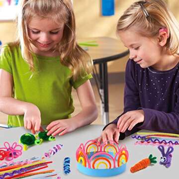 Pipe Cleaners, Pack of 1000 Pieces Jumbo Pipe Cleaners Crafting DIY Projects Pipe Cleaners Bulk 20 Colors Bundle Bling-bling/Matte Colors Available Ideal for School Projects & Decorations