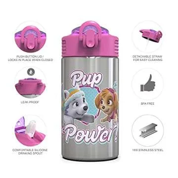 Zak Designs Paw Patrol Skye Kids' Stainless Steel Bottle