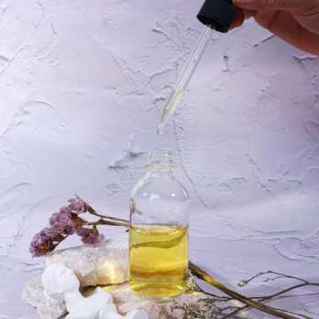 Comrzor 48 Pack 2oz Clear Glass Bottles with Glass Eye Droppers for Essential Oils, Perfumes & Lab Chemicals (Brush, Funnels, 2 Extra Droppers, 54 Pieces Labels & 30ml Measuring Cup Included)