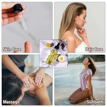 Comrzor 48 Pack 2oz Clear Glass Bottles with Glass Eye Droppers for Essential Oils, Perfumes & Lab Chemicals (Brush, Funnels, 2 Extra Droppers, 54 Pieces Labels & 30ml Measuring Cup Included)