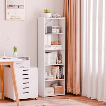 Stylish 5-Tier Bookshelf for Small Spaces and Kids