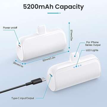 Compact 5200mAh Power Bank for All iPhone Models