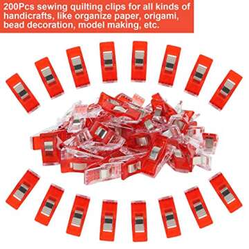 200 Pcs Mini Sewing Clips for Fabric and Quilting