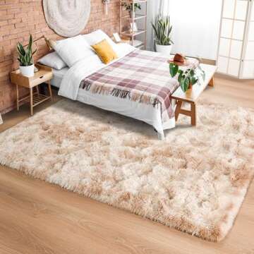 Foxmas Shag Rugs: Soft Fluffy Tie-Dyed Home Decor Rug