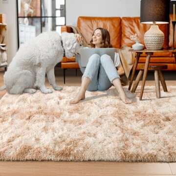 Foxmas Shag Rugs: Soft Fluffy Tie-Dyed Home Decor Rug