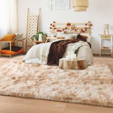 Foxmas Shag Rugs: Soft Fluffy Tie-Dyed Home Decor Rug