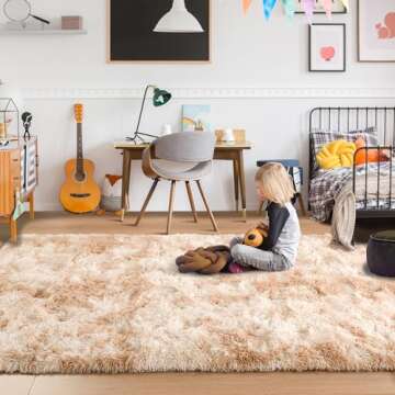 Foxmas Shag Rugs: Soft Fluffy Tie-Dyed Home Decor Rug