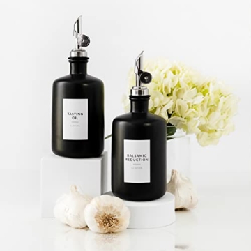 Minimalist Oil Bottle Labels Stickers - 54 Pantry Labels for Vinegar & Oil Dispenser Bottles Condiment Labels - Oil Jar Labels Pantry Stickers - Kitchen Stickers Waterproof Oil Bottle Labels Stickers