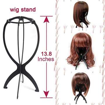 Ruiwen 2PCS Wig Stand - Portable Collapsible Holder for Wigs