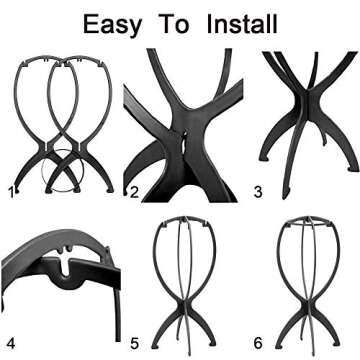 Ruiwen 2PCS Wig Stand - Portable Collapsible Holder for Wigs