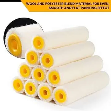 Mister Rui Paint Roller, 4 Inch Paint Roller Wool Blend, 10 Pack, 4mm Short Nap, Small Paint Roller Covers, Reusable Mini Paint Rollers for Use with All Paints