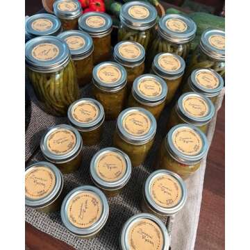 500pcs 2" Label Stickers for Jars and Lids, 4 Different Wreath Designs, Kraft Sticker Labels Pantry Labels, Mason Jar Labels Canning Labels Bottle Labels