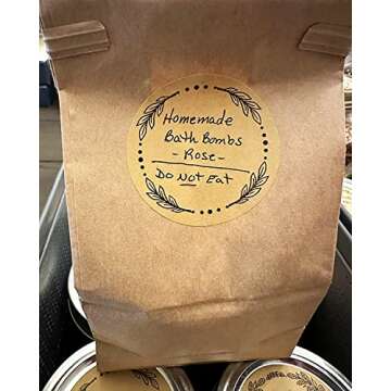 500pcs 2" Label Stickers for Jars and Lids, 4 Different Wreath Designs, Kraft Sticker Labels Pantry Labels, Mason Jar Labels Canning Labels Bottle Labels